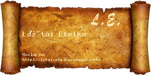 Létai Etelka névjegykártya